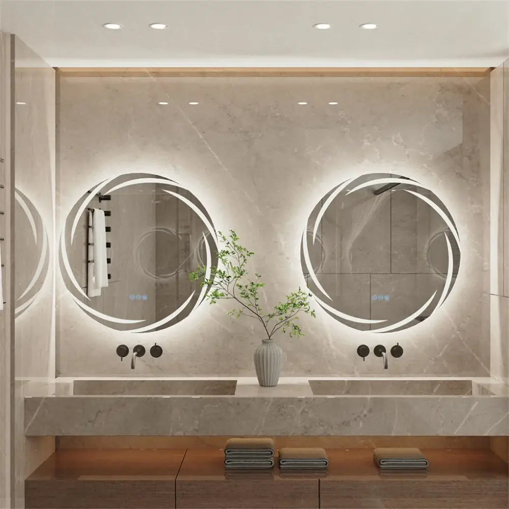 GobekUsa LED Backlit Round Bathroom Vanity Mirror, photo 3 of 9