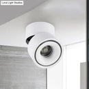 GobekUsa LED Bedroom Flush Mount Light in Round Metallic Shade – Black/White Ceiling Fixture with Warm/White Lighting