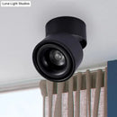 GobekUsa LED Bedroom Flush Mount Light in Round Metallic Shade – Black/White Ceiling Fixture with Warm/White Lighting