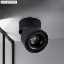 GobekUsa LED Bedroom Flush Mount Light in Round Metallic Shade – Black/White Ceiling Fixture with Warm/White Lighting