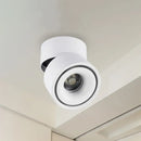 GobekUsa LED Bedroom Flush Mount Light in Round Metallic Shade – Black/White Ceiling Fixture with Warm/White Lighting