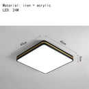 GobekUsa LED Ceiling Lights: Modern Golden Ring Square Round Black Metal Minimalist Lamp