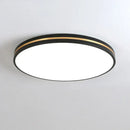 GobekUsa LED Ceiling Lights: Modern Golden Ring Square Round Black Metal Minimalist Lamp