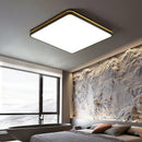 GobekUsa LED Ceiling Lights: Modern Golden Ring Square Round Black Metal Minimalist Lamp