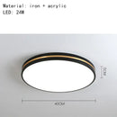 GobekUsa LED Ceiling Lights: Modern Golden Ring Square Round Black Metal Minimalist Lamp