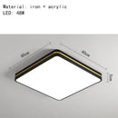 GobekUsa LED Ceiling Lights: Modern Golden Ring Square Round Black Metal Minimalist Lamp