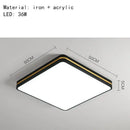 GobekUsa LED Ceiling Lights: Modern Golden Ring Square Round Black Metal Minimalist Lamp