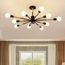 GobekUsa LED Ceiling Lights with Wooden Lampshades for Modern Livingroom and Bedroom