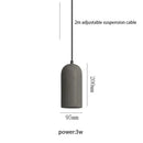 GobekUsa LED Cement Chandelier: Simple Industrial Style Ceiling Lamp for Bedroom, 110V 220V