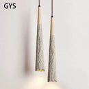 GobekUsa LED Cement Cream Chandelier Pendant Lamp for Bedroom Bedside and Bar