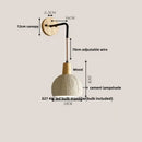 GobekUsa LED Cement Wall Light with Pull Chain & Wood Socket - Nordic Modern Sconce