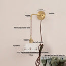 GobekUsa LED Ceramic Wall Lamp - Pull Chain Switch, Rotating Up Down Light