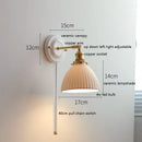 GobekUsa LED Ceramic Wall Lamp with Copper Arm for Bedroom Bathroom Mirror