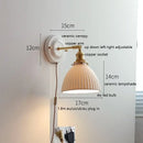 GobekUsa LED Ceramic Wall Lamp with Copper Arm for Bedroom Bathroom Mirror