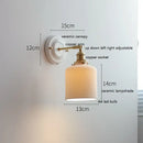 GobekUsa LED Ceramic Wall Lamp with Copper Arm for Bedroom Bathroom Mirror