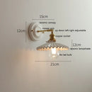 GobekUsa LED Ceramic Wall Lamp with Copper Arm for Bedroom Bathroom Mirror