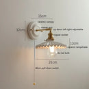 GobekUsa LED Ceramic Wall Lamp with Copper Arm for Bedroom Bathroom Mirror