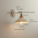GobekUsa LED Ceramic Wall Lamp with Copper Arm for Bedroom Bathroom Mirror