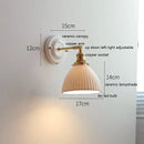 GobekUsa LED Ceramic Wall Lamp with Copper Arm for Bedroom Bathroom Mirror