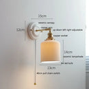 GobekUsa LED Ceramic Wall Lamp with Copper Arm for Bedroom Bathroom Mirror