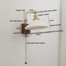 GobekUsa LED Ceramic Wall Sconce Pull Chain Switch Light Fixture