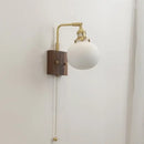 GobekUsa LED Ceramic Wall Sconce Pull Chain Switch Light Fixture