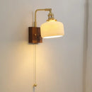 GobekUsa LED Ceramic Wall Sconce Pull Chain Switch Light Fixture