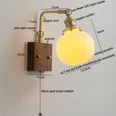 GobekUsa LED Ceramic Wall Sconce Pull Chain Switch Light Fixture