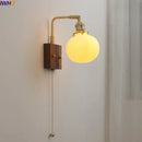 GobekUsa LED Ceramic Wall Sconce Pull Chain Switch Light Fixture