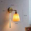 GobekUsa LED Ceramic Wall Sconce with Knob Switch for Bedroom Bathroom Mirror Lighting
