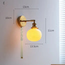 GobekUsa LED Ceramic Wall Sconce with Knob Switch for Bedroom Bathroom Mirror Lighting