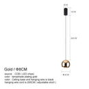 GobekUsa LED Chandelier for Bedroom Kitchen Study Chrome Gold Modern Pendant Light