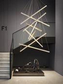GobekUsa LED Chandelier for Modern Duplex Interior, Loft Decor, Living & Dining Room Lighting