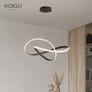 GobekUsa LED Chandelier Light: Modern Aluminum Acrylic Pendant for Dining Room & Restaurant