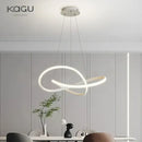 GobekUsa LED Chandelier Light: Modern Aluminum Acrylic Pendant for Dining Room & Restaurant