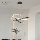 GobekUsa LED Chandelier Light: Modern Aluminum Acrylic Pendant for Dining Room & Restaurant