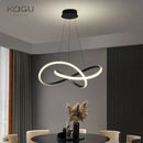 GobekUsa LED Chandelier Light: Modern Aluminum Acrylic Pendant for Dining Room & Restaurant