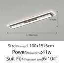 GobekUsa LED Chandelier Lights Remote Dimming Black White Modern Long Living Room Bedroom Hall Lamps