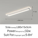 GobekUsa LED Chandelier Lights Remote Dimming Black White Modern Long Living Room Bedroom Hall Lamps