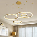 GobekUsa LED Chandelier Rings Pendant Light - Coffee Gold Dimmable Ceiling Lamp