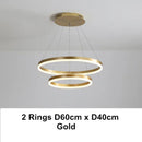GobekUsa LED Chandelier Rings Pendant Light - Coffee Gold Dimmable Ceiling Lamp