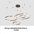 GobekUsa LED Chandelier Rings Pendant Light - Coffee Gold Dimmable Ceiling Lamp