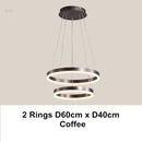 GobekUsa LED Chandelier Rings Pendant Light - Coffee Gold Dimmable Ceiling Lamp