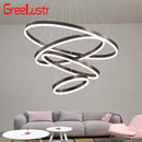 GobekUsa LED Chandelier Rings Pendant Light - Coffee Gold Dimmable Ceiling Lamp