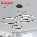 GobekUsa LED Chandelier Rings Pendant Light - Coffee Gold Dimmable Ceiling Lamp