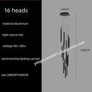 GobekUsa LED Chandelier Stairs Pendant Ceiling Lamp for Hotel Lobby Decor