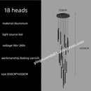 GobekUsa LED Chandelier Stairs Pendant Ceiling Lamp for Hotel Lobby Decor