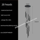 GobekUsa LED Chandelier Stairs Pendant Ceiling Lamp for Hotel Lobby Decor
