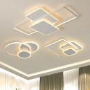 GobekUsa LED Chandelier with Remote for Living Room, Bedroom - Modern White Ceiling Lamp