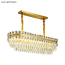 GobekUsa LED Crystal Drop Oval Island Light - Modern Clear Dining Room Fixture